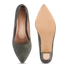 Try Me Printed Suede Party Block Pumps image 2