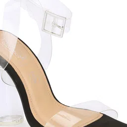 Truffle Collection Open Toe Block Heels With Buckles image 3