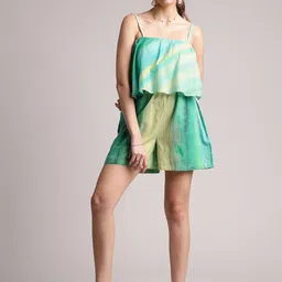 ZACCAI Printed Sleeveless Square Neck Cotton Playsuit Jumpsuit-picture-50