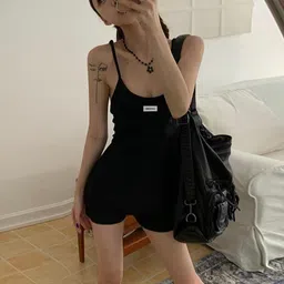 Stylecast X KPOP Shoulder Straps Cotton Playsuit-picture-58