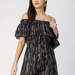 Moomaya Off-Shoulder Printed Playsuit-image-93