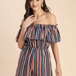 Moomaya Off-Shoulder Printed Jumpsuit-image-52