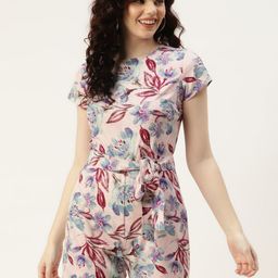 Sleek Italia Floral Printed Belted Playsuit-picture-17