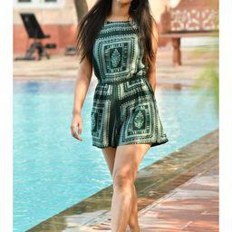 Aaheli Green Printed Jumpsuit-18