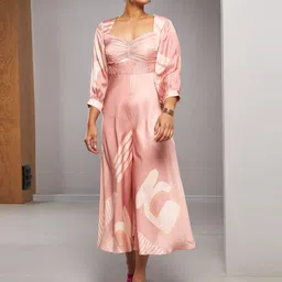 Vedika M Abstract Printed Sweetheart Neck Basic Jumpsuit-image-49