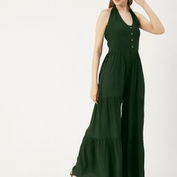 Moomaya Halter Neck Tired Basic Jumpsuit-image-88