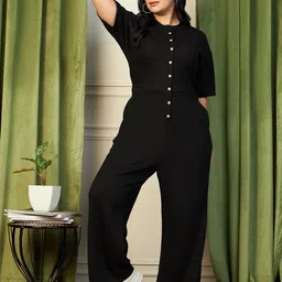 CURVE BY KASSUALLY Round Neck Basic Jumpsuit-image-16