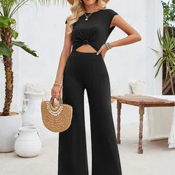 StyleCast Black Round Neck Basic Jumpsuit-picture-15