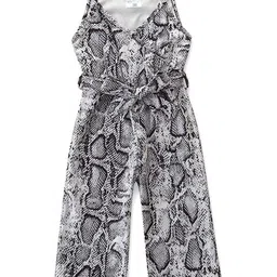 StyleCast Girls Black Animal Printed Shoulder Straps Cotton Basic Jumpsuit-image-92