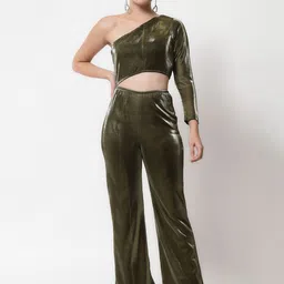 Orchid Blues Gold-Toned & Green Basic Jumpsuit-picture-20