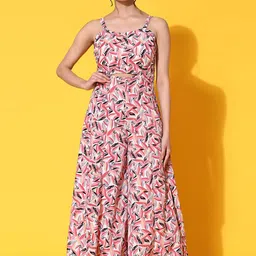KALINI Printed Shoulder Straps Basic Jumpsuit-image-76