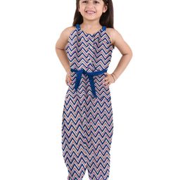 Kids On Board Girls Printed Waist Tie-Ups Pure Cotton Basic Jumpsuit-image-97