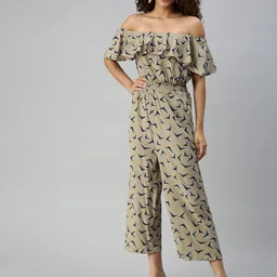 SHOWOFF Women Off-Shoulder Printed Basic Jumpsuit-image-72