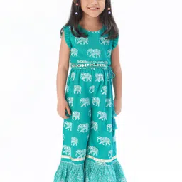 LIL DRAMA Girls Ethnic Motifs Printed Basic Jumpsuit-image-73