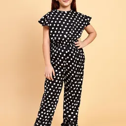 YK Girls Printed Round Neck Basic Jumpsuit-image-55