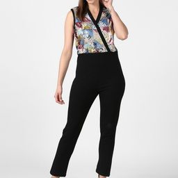 StyleStone Black & Blue Sequined Embellished Basic Jumpsuit with Embellished-13