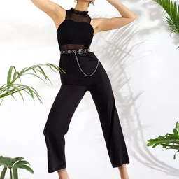 KASSUALLY Black Halter Neck Semi-Sheer Basic Jumpsuit-picture-22