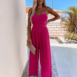 StyleCast Pink Shoulder Straps Basic Jumpsuit-picture-58