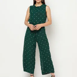 SQew Women Green & White Printed Jumpsuit-image-66