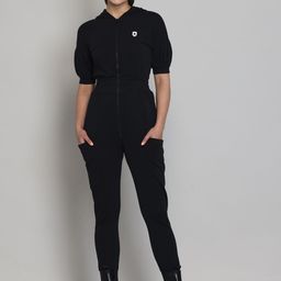 Muvazo Hooded Cotton Basic Jumpsuit-47