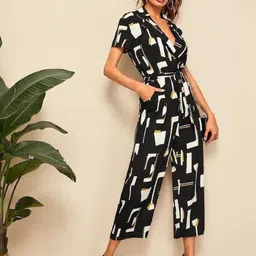 BAESD Geometric Printed Jumpsuit With Belt image 3