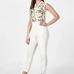 StyleStone White Basic Jumpsuit with Embellished image 5