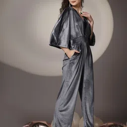 KASSUALLY Grey Basic Jumpsuit image 2