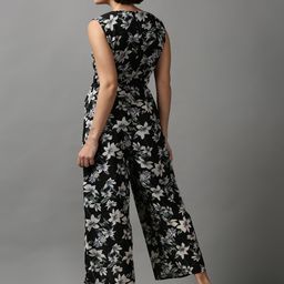 SHOWOFF Black & White Printed Basic Jumpsuit image 4