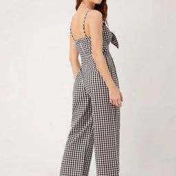BAESD Shoulder Straps Checked Tie Up Basic Jumpsuit image 4