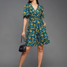 Miss Chase Animal  Printed V-Neck Cotton Jumpsuit-picture-38