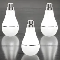 Inverter Bulb 9W LED 1200mAh battery 4 hrs emergency light Pack of 3 bulbEC142 4 hrs Bulb Emergency Light-picture-1