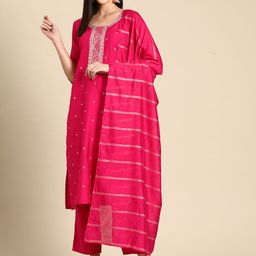 libas Women Silk Blend Kurta Pant Dupatta Set-picture-25
