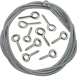 wire spring for Window Curtain Net Cord Kit with Pack of (12 Hooks / 10 METER) Curtain Ring with Hook-2