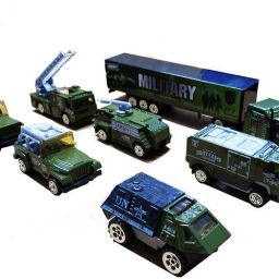 Metal Army Military Vehicle Play Toy Die Cast - 7 Pieces Set Metal Army Military Vehicle Play Toy Tricycle-image-25