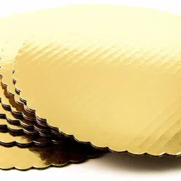 Round Flower Cut 10 inches Cake Base Gold Paper Cake Server-13