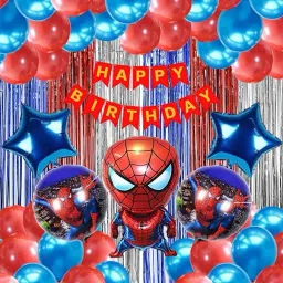 Printed spiderman birthday decoration avengers theme combo kit for boys girls adults Balloon-11