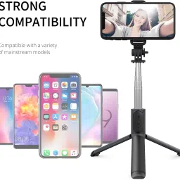 NAFA Portable Selfie Stick for Mobile Phones with Wireless Bluetooth Remote (Replaceable Battery), Adjustable Height (240mm-600mm), 2-in-1 Design - Bluetooth Selfie Stick image 4