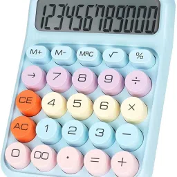 New Colorful Mechanical Cute 12 Digit Large LCD Display for School Office etc Colorful Calculator Easy to Press use with AA battery FinancialCalculator-6