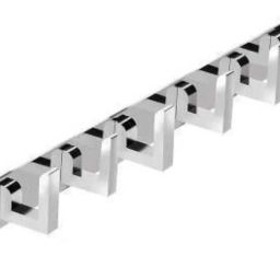 FLORA Shape 8 Pin Gloss Hooks Stainless Steel Bathroom Cloth Hooks / Hanger / Key Holder / Door Wall Robe Hooks Rail for Hanging Keys, Clothes, Towel Hook Rail Stainless Steel Steel Pack of 1 PCS Hangers (Silver) Hook Rail Swivel Hook 8-4