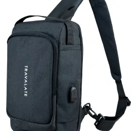 Black Men & Women Shoulder Bag CrossVent S01 Slim Crossbody Sling Bag Chest Backpack Shoulder Bag with USB Port-image-7
