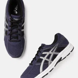 ASICS Men Navy Blue Woven Design Gel-Contend 5 Running Shoes-picture-41
