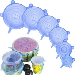Silicone Stretchable food savers Lid Seal for Containers Dishes Utensils Glass 6 inch, 8 inch, 11 inch, 14 inch, 16 inch, 20 inch Lid Set, Pack of 6-image-45
