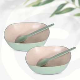 Biocomposite Serving Bowl with Spoons | Made with Rice Husk | Microwave Safe Bowls For Kitchen With Spoons-11