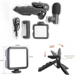 ModishOmbre Adjustable Vlogging Kit Camera Phone Tripod Led Light Selfie Stick Tripod, Tripod Bracket, Tripod Kit image 2