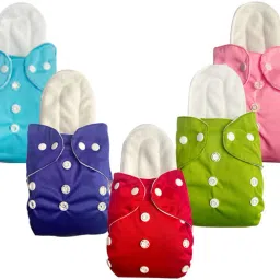 Baby Cloth Nappy Washable, Adjustable Daiper & Reuseable Insert Pads-image-19