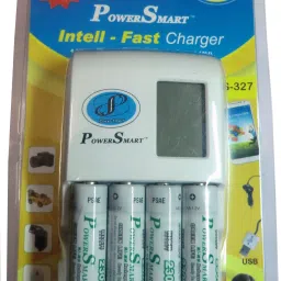 Power Smart AA Camera Battery Charger PS 327 AA-AAA NiCd-NiMH 1 Hour LCD Fast Auto Cut Off Charger With Mp3,Mobile Usb Charging Option With 2300 mAh 4 Cells Ready To Use Battery Camera Battery Charger-4