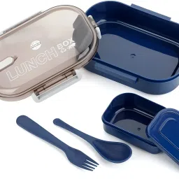 arcyu Rectangle Classy 2 Section Lock With Spoon & Fork Lunch Box For School & Office 1 Containers Lunch Box image 4