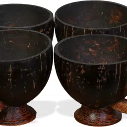 Pack of 4 Wooden Coconut Shell Tea Cup | Set of 4 | 100% Organic | Natural-16