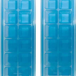 Popup Ice Tray With Lid and Silicon Base Multicolor Plastic Ice Cube Tray-11
