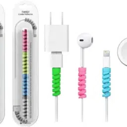 QinPin Charger Cable Guard 8Pcs - Universal Spiral Earphone Protector Set Cable Protector-image-64